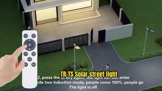 TR-TS কোন তারের প্রয়োজন নেই! উচ্চ উজ্জ্বলতা সোলার স্ট্রিট লাইট